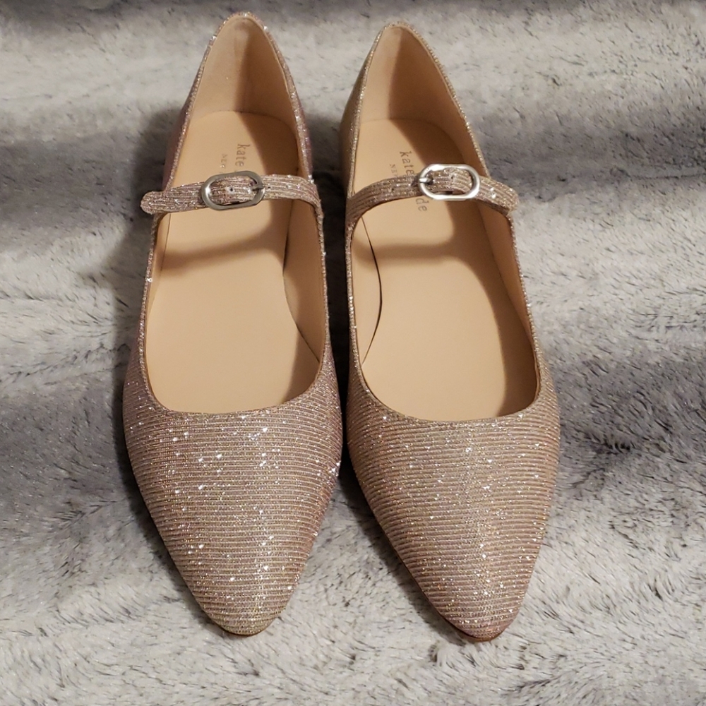 Kate Spade "Mallory" Iridescent Mary Jane Flats